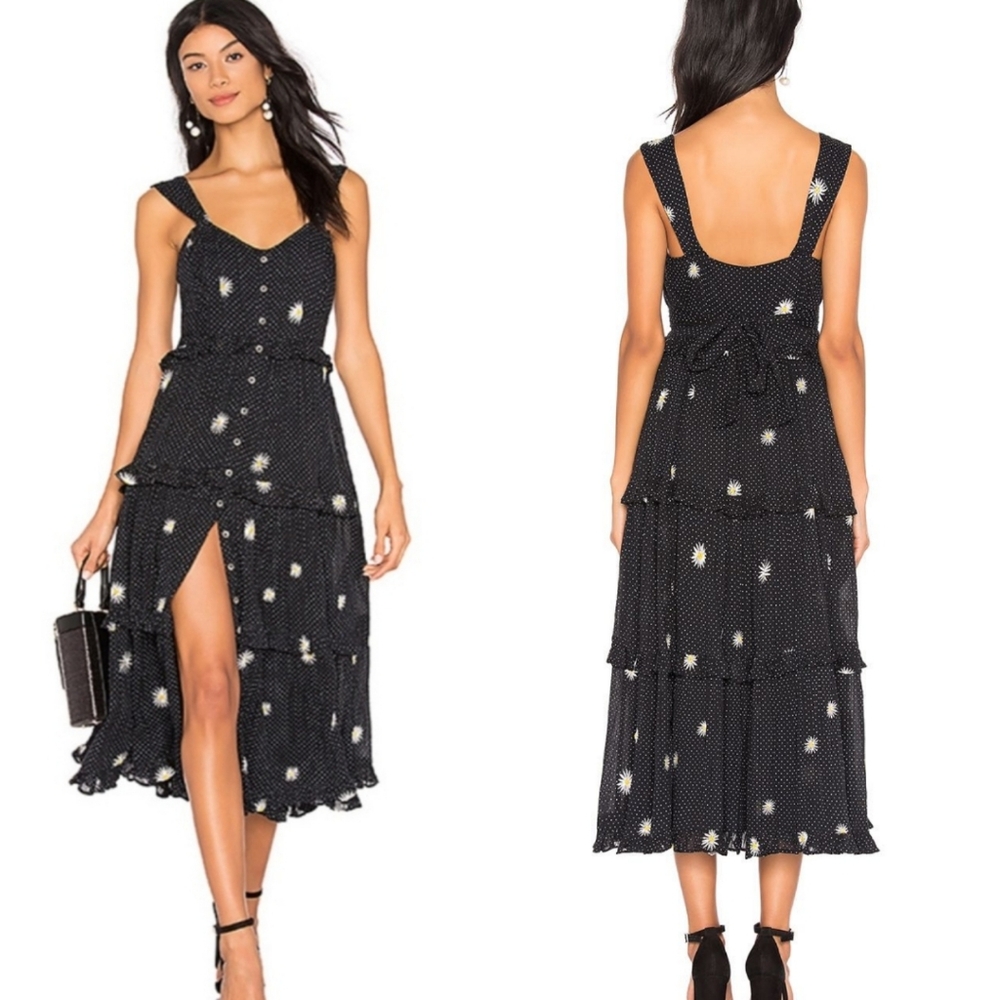 Free People Embroidered Daisy Chain Midi Dress